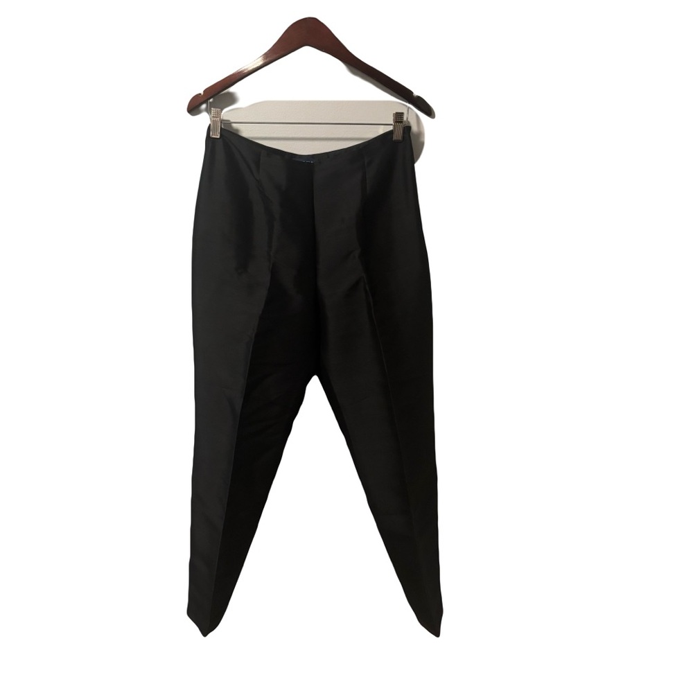 Ann Taylor black shiny silk lined dress pants size 8